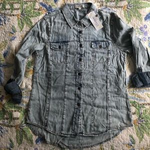 INSTYLE Large denim long sleeve top NWT